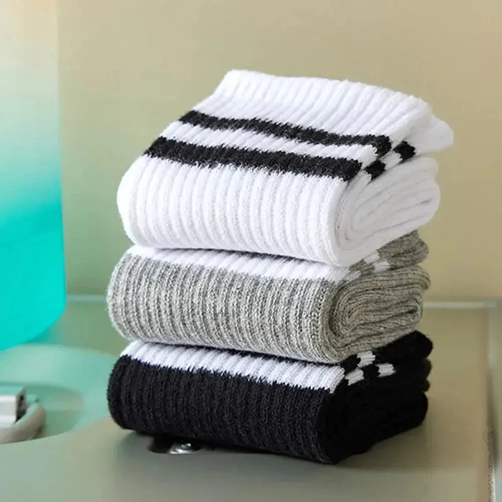 6 Pairs Women's Mid Socks Solid Color Breathable Comfortable GlowCart