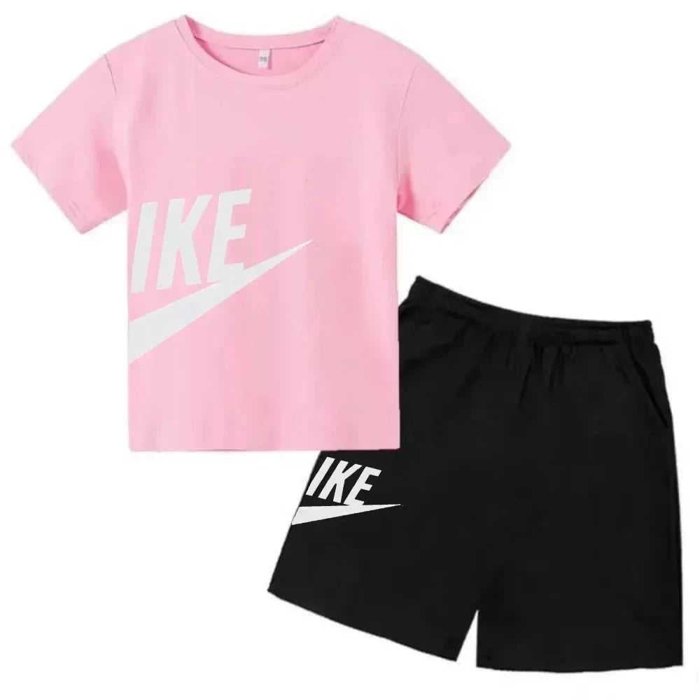 Children's Clothing Kids & Teen T-Shirt Set Summer Top + Shorts 2 Piece Set Short Sleeve Casual Fashion Boys Girls Kids Set GlowCart
