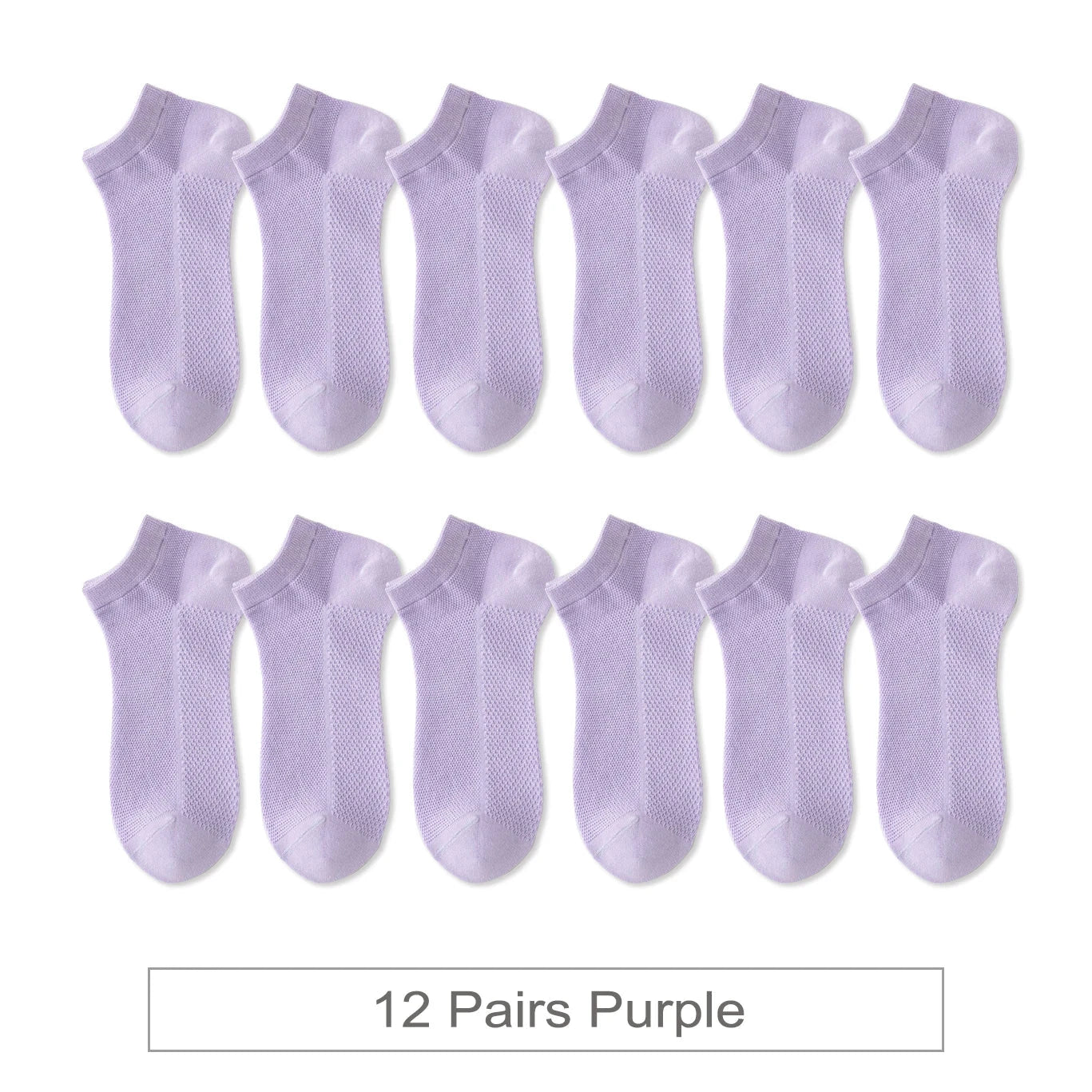 12 Pairs New Woman Cotton Socks Short Thin Mesh Breathable GlowCart