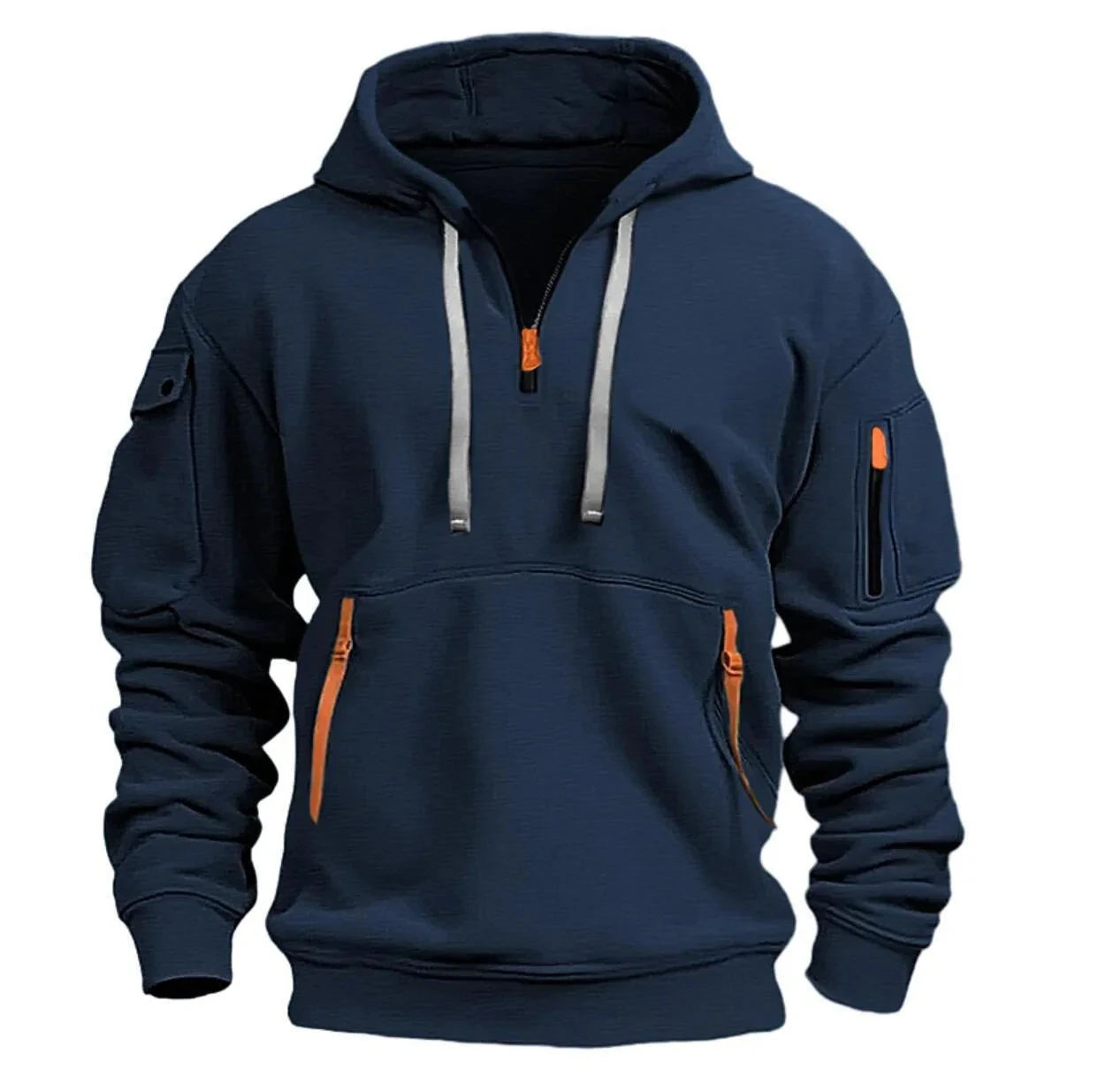 2024 New Multi Pocket Zipper Fleece Hooded Casual Shirt for GlowCart