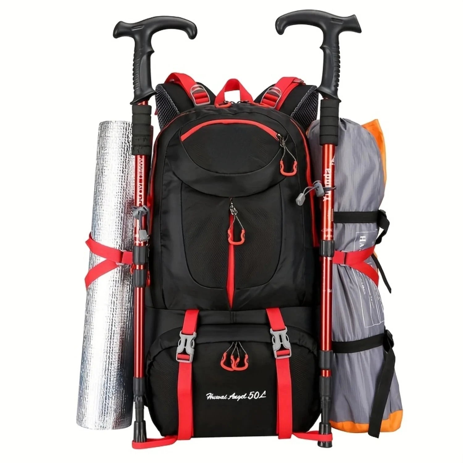 1pc 50L Waterproof Hiking Backpack, Large Capacity GlowCart