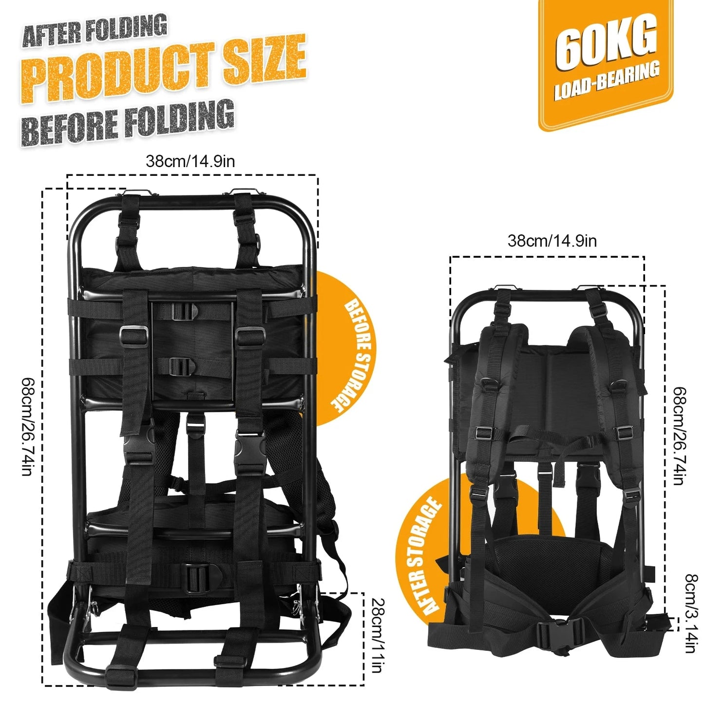 Aluminum External Frame Backpack, External Hunting Frame GlowCart