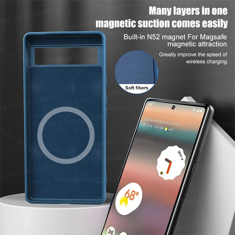 Luxury Liquid Silicone Magnetic Case For Google Pixel 8 7 6 GlowCart