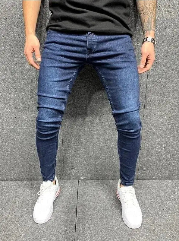 2024 Men Jeans Solid Pockets Stretch Denim Straight Pants Spring Summer Business Casual Trousers Daily Streetwear Men's Clothing GlowCart