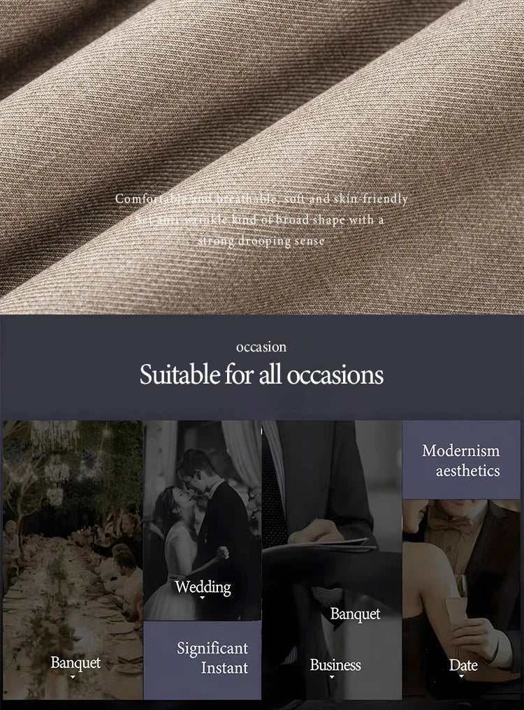 ST Cassy Elegant man suit for wedding peach Slim Fit Double GlowCart