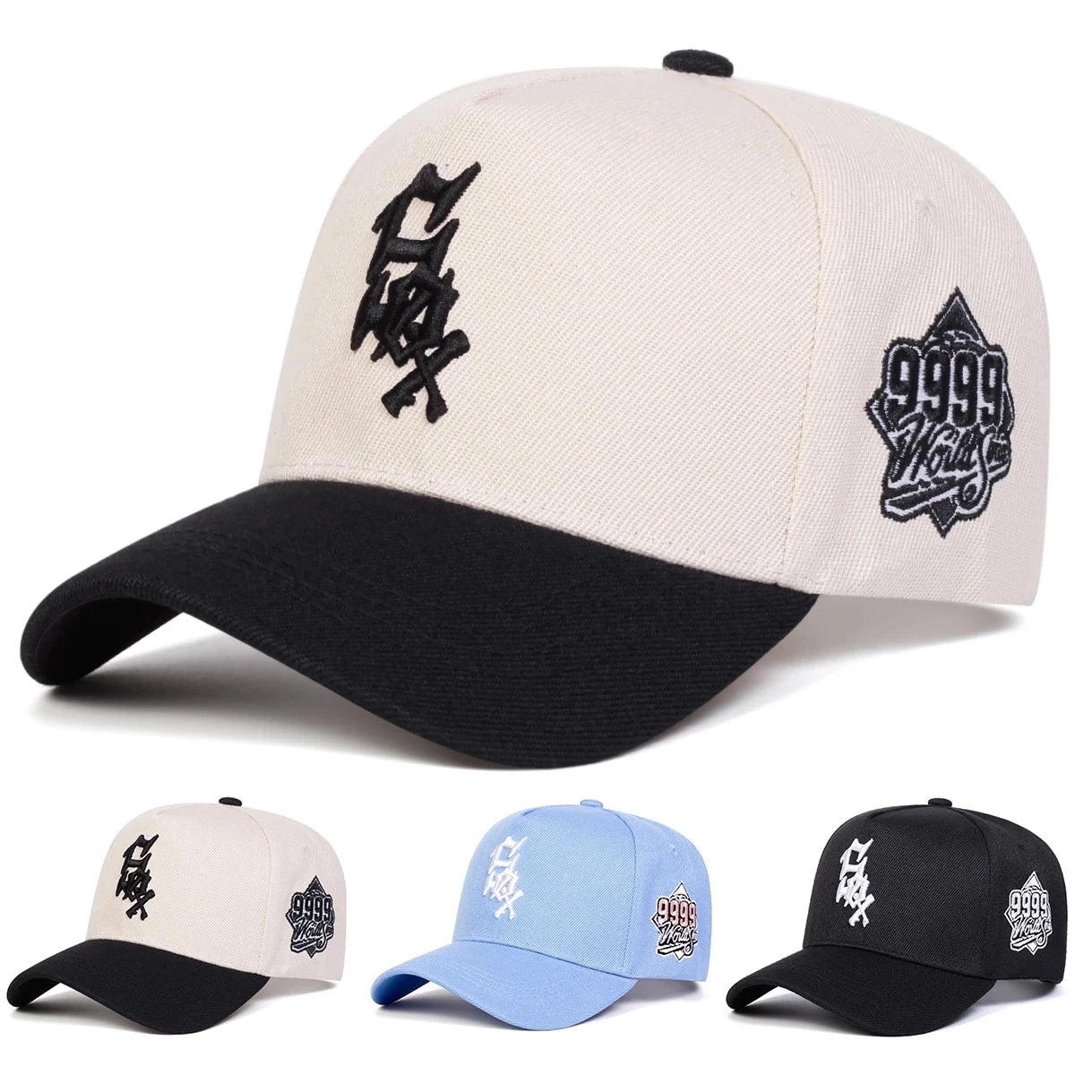 Unisex SOX 9999Letter Embroidery Baseball Caps Spring and GlowCart