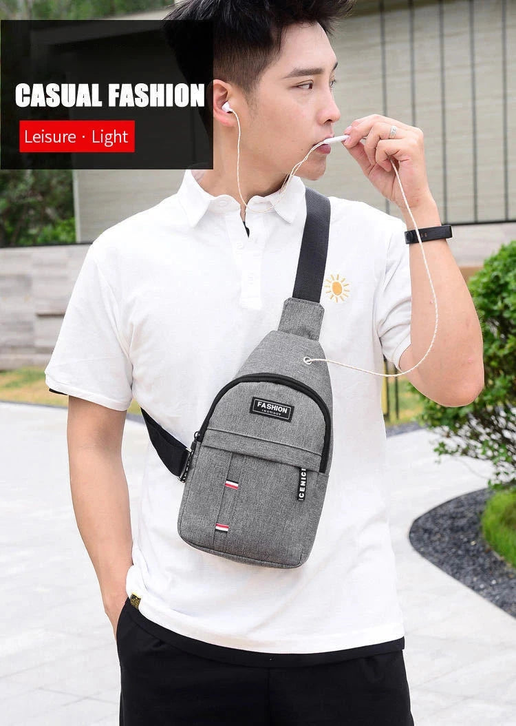 2023 New Chest Bag Messenger Pack Men Simple Nylon Fashion GlowCart