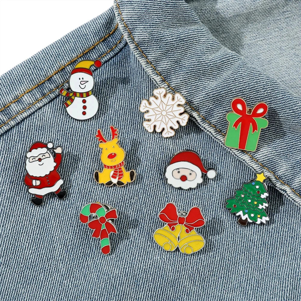 Christmas Brooch Holiday Gift Decoration Metal Badge Jewelry GlowCart