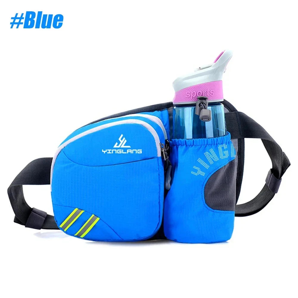 Running Belt Water Bottle Waist Pack Women Men Hiking Fanny Pack Hydration Jogging Waist Belt Water Bottle Runners Pouch GlowCart
