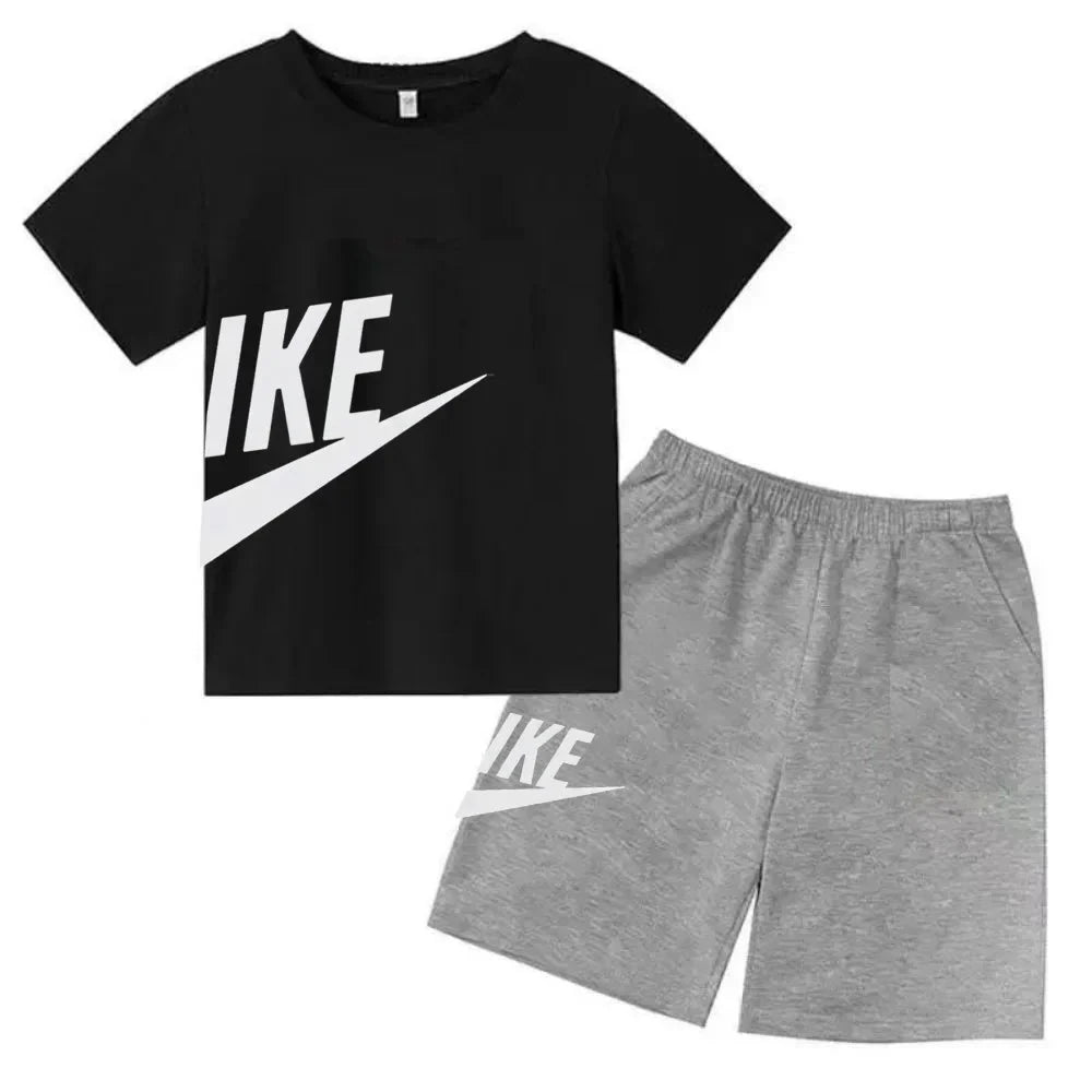 Children's Clothing Kids & Teen T-Shirt Set Summer Top + Shorts 2 Piece Set Short Sleeve Casual Fashion Boys Girls Kids Set GlowCart
