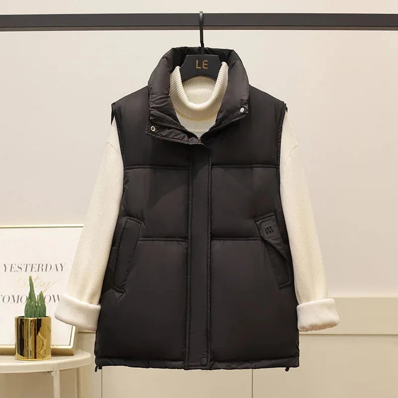 Cropped Puffer Vest Women Lightweight Quilted Bodywarmer GlowCart