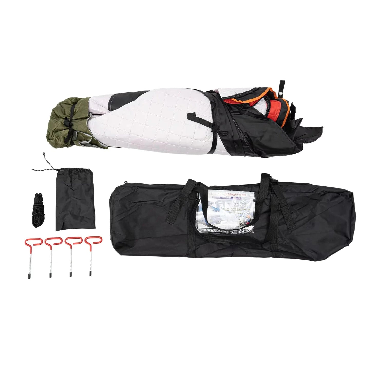 Orange/Blue/Red Insulated Ice Fishing Tent Freestanding GlowCart