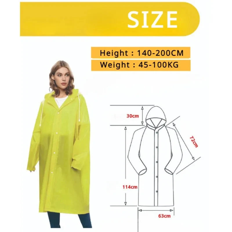 Waterproof Raincoat Outdoor Hiking Portable Adult Poncho GlowCart