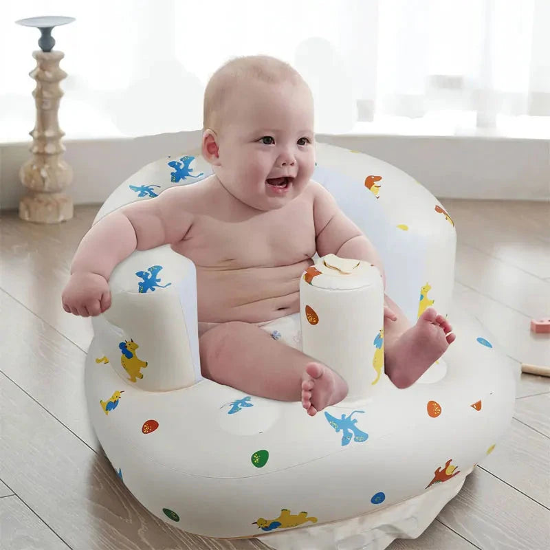 Babies 6-36 Months Inflatable Baby Seat Sofa,Built in Air Pump Children Baby Sofa,Bumbo Seat for Learning to Sit,Feeding,Camping GlowCart