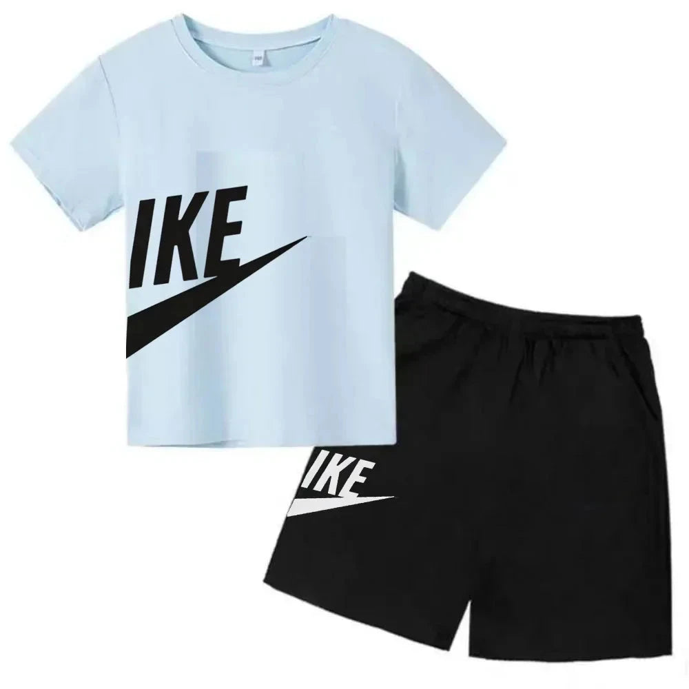 Children's Clothing Kids & Teen T-Shirt Set Summer Top + Shorts 2 Piece Set Short Sleeve Casual Fashion Boys Girls Kids Set GlowCart