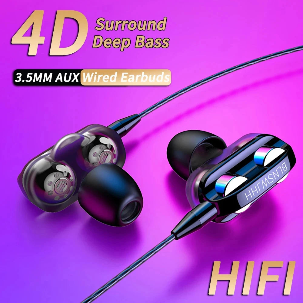 3.5mm Wired Headphones Noise Canceling In-Ear Sports GlowCart
