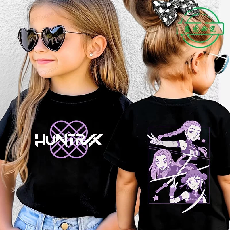 KPop Demon Hunters Saja Boys Kids Clothing Summer Cartoon Derpy Tiger Clothes Fashion Boys T-shirt Cotton Children's T Shirts GlowCart
