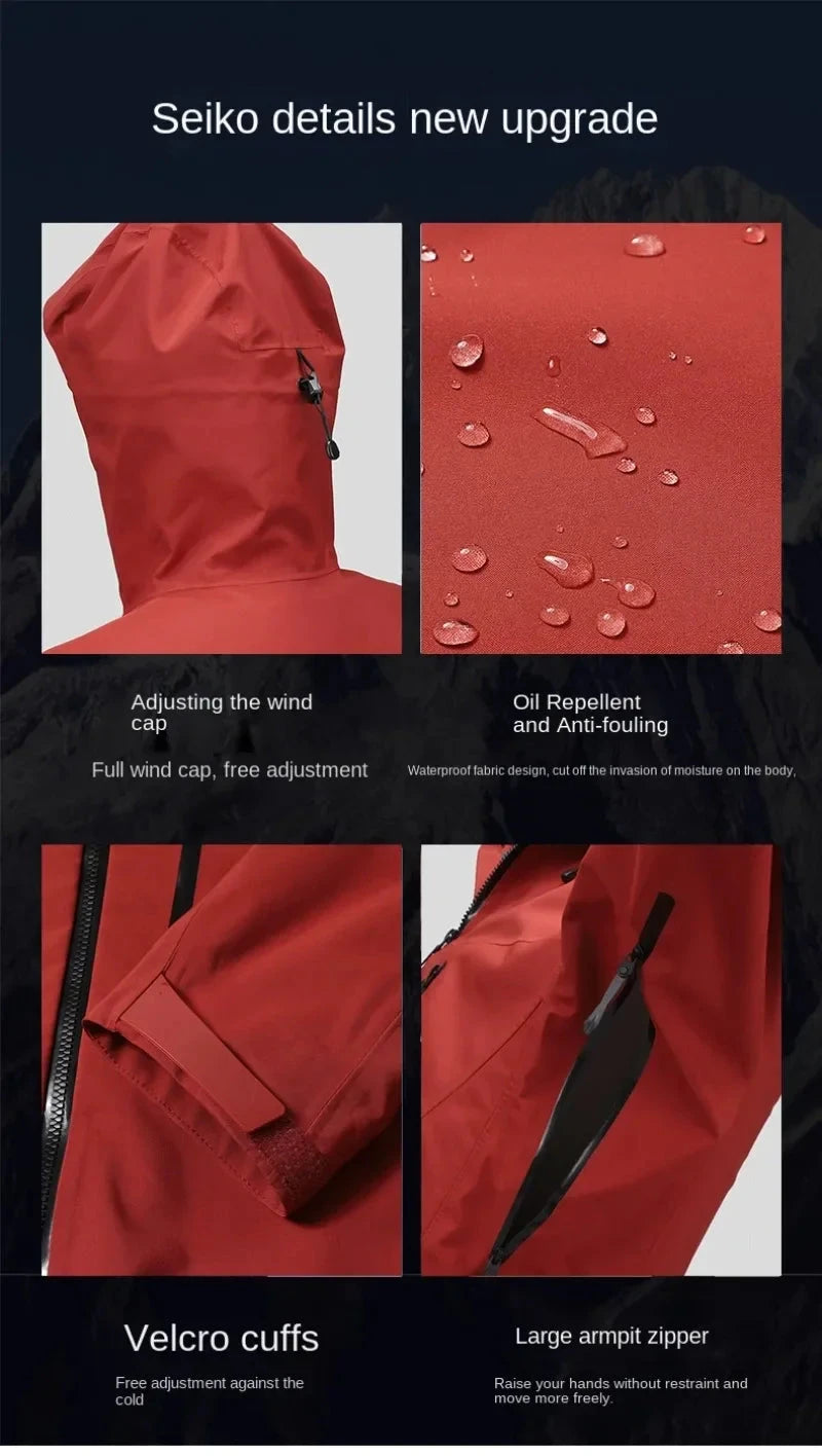 GB Standard Waterproof Jacket Men Women, All-Weather Hiking GlowCart