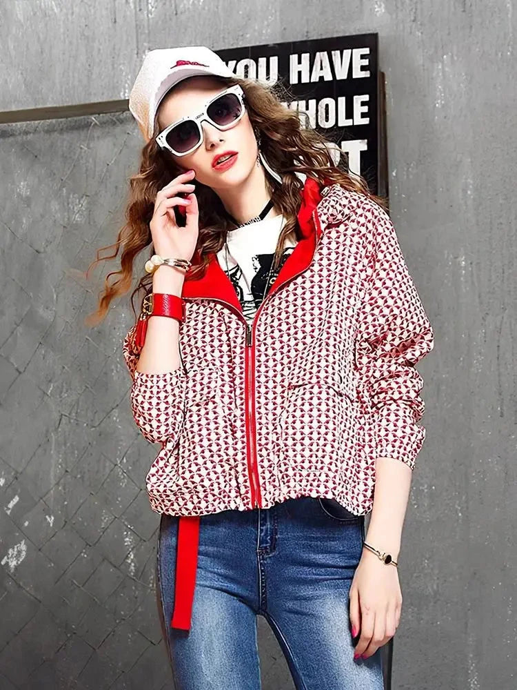 women oversized cropped hoodie jacket casual zip up GlowCart