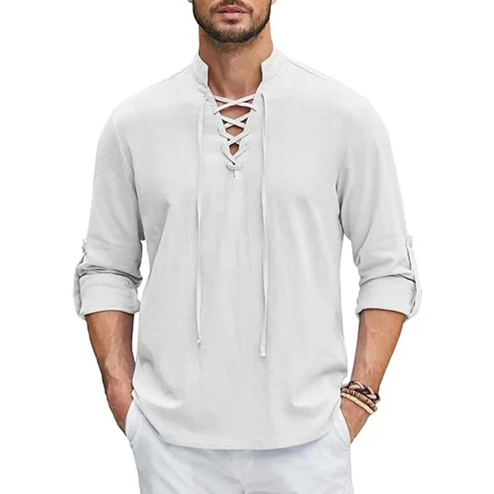 Men's Renaissance Shirt Pirate Medieval Viking top Cotton GlowCart