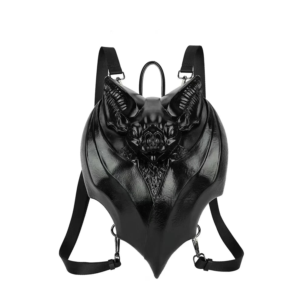New Girl Gothic Black Bat Shaped Halloween Backpack Handbag GlowCart