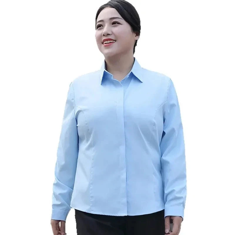 Plus Size Bamboo Fiber Elastic Work Shirt Extra Large plus GlowCart