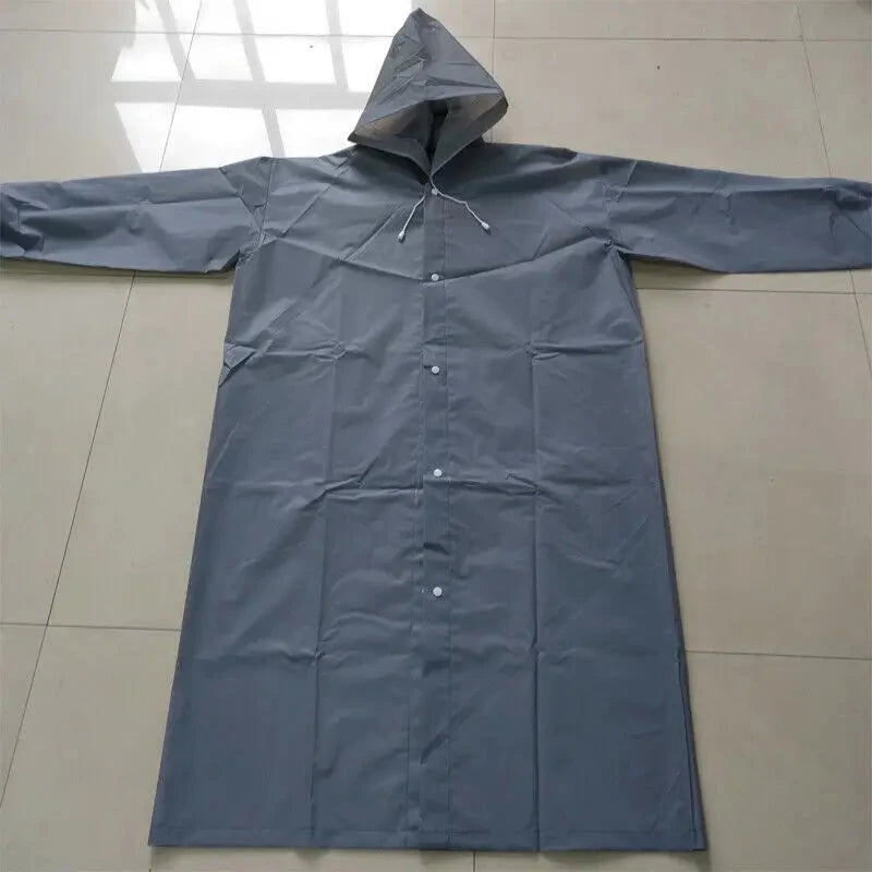 Mens Womens Waterproof Raincoats Long Jacket EVA Button GlowCart