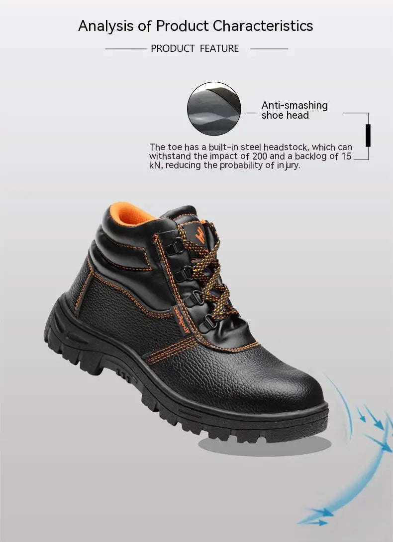 Wear-resisting Men Work Safety Boots Anti-smash
