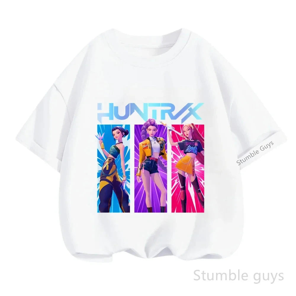 Kids Anime Kpop Demon Hunters Hoodie Autumn Winter Boys Girls Cartoon Game Clothes Halloween Gift Trendy Match Pants Wear GlowCart