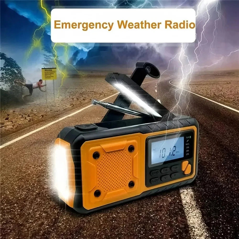 5000mAh Portable Emergency Solar Power Radio Hand Crank GlowCart