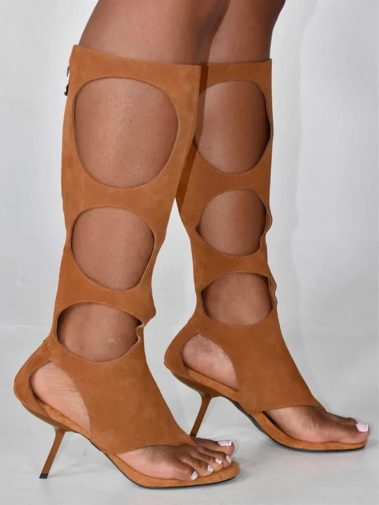 2025 New Luxury Women's Knee-High Boots | Real Horsehair GlowCart