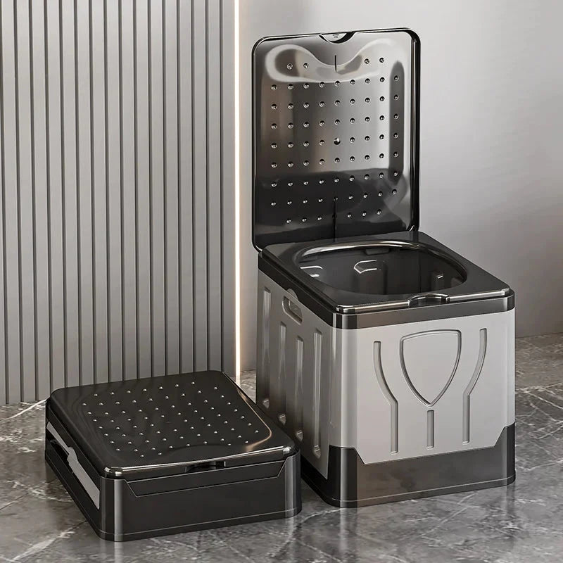 Portable outdoor toilet bucket foldable odor-proof emergency GlowCart