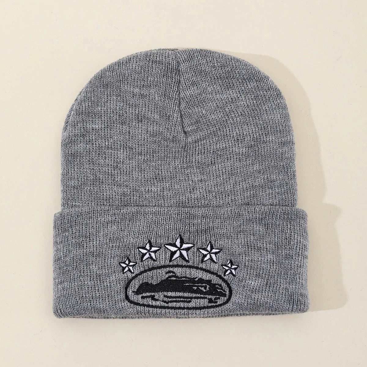 Winter Fashion Warm Knitted Hat Devil's Island Embroidery GlowCart