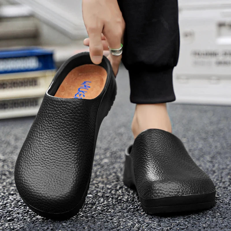 Men's Summer Slippers Oil-resistant Chef  Non-slip Shoes Kitchen Shoes For Men Nurse Work Shoe Casual EVA Lightweight Soft Clogs GlowCart