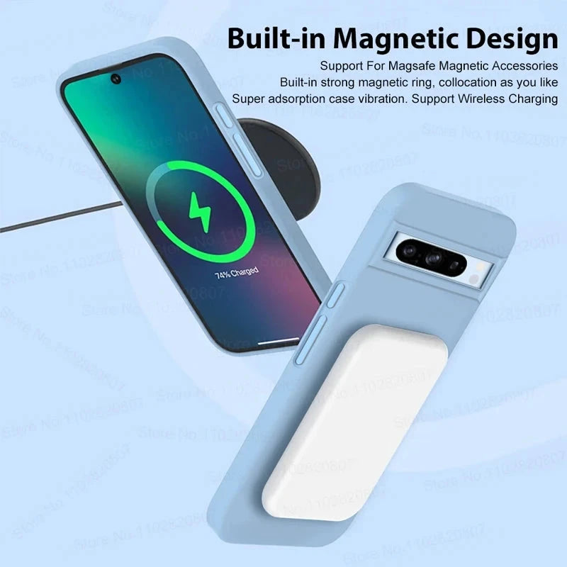 Luxury Liquid Silicone Magnetic Case For Google Pixel 8 7 6 GlowCart