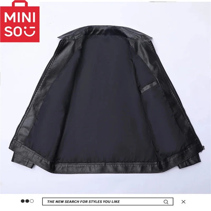 Spring and Autumn Soft Leather Jacket Men's Top Handsome GlowCart