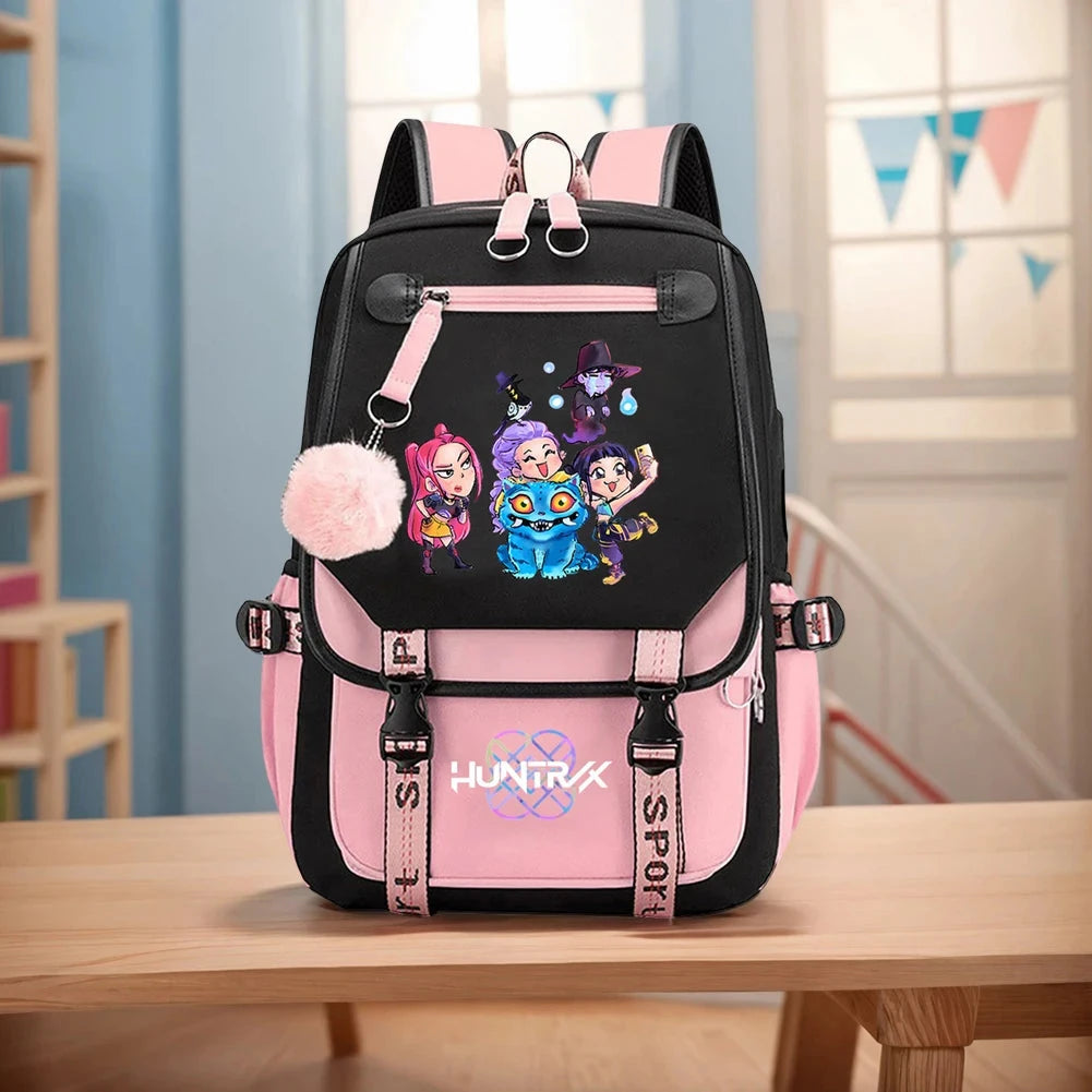 KPop Demon Hunters Backpack Demon Slayer Backpack Up To 20L Durable Waterproof Travel Backpack For Boys Girl Fan Peripheral Gift GlowCart