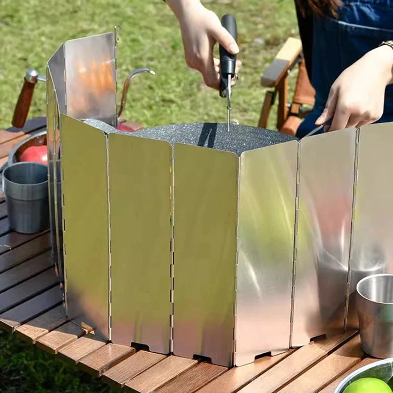 Stainless Steel Foldable Gas Stove Windshield 12/14/16 GlowCart