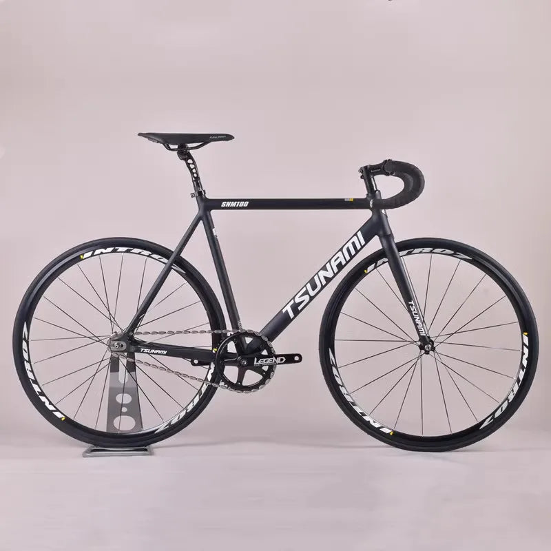 Tsunami SNM100 Fixie Fixed Gear Bike Track Single Speed Racing Bicycles 700C Aluminum Frame Cycling Parts Customizable No Brake GlowCart