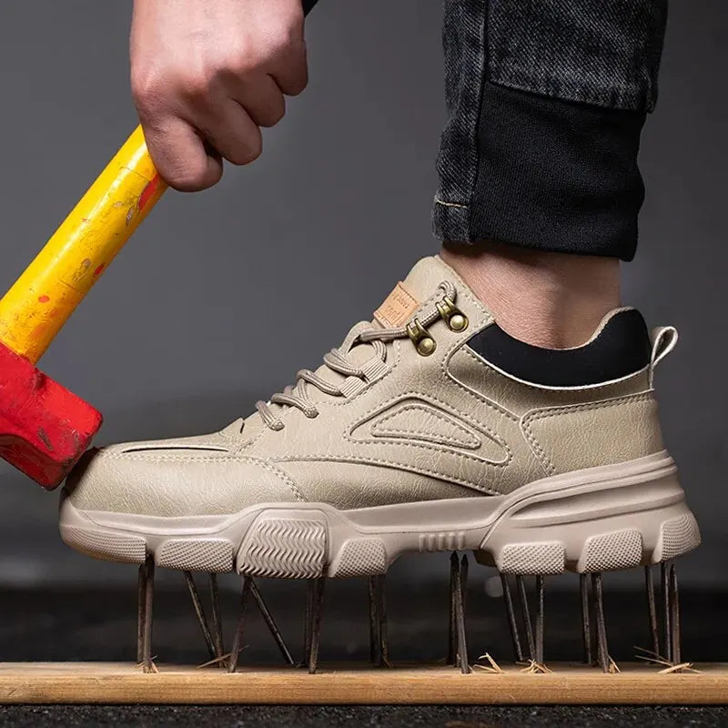 High-quality Safety Shoes Men Steel Wire Rotary Buckle Work Sneakers Indestructible Shoes Anti-smash Anti-puncture Work Shoes GlowCart