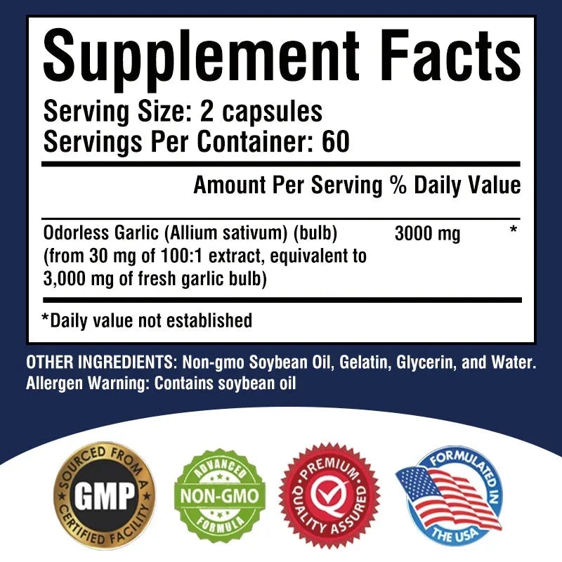 Garlic Supplement - Balances Cholesterol, Good for Heart GlowCart
