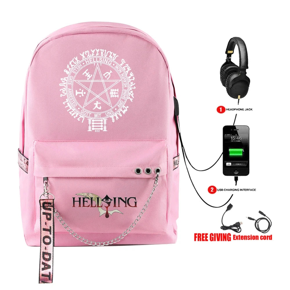 Cartoon Popular Funny Hellsing Student School Bags Unisex GlowCart