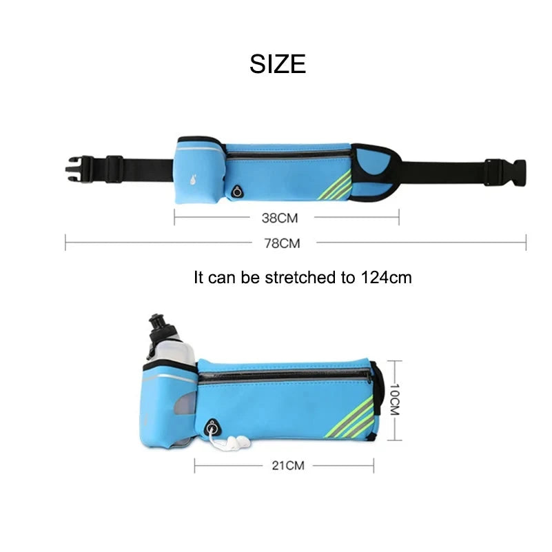 Running Belt Waist Bag Sports Fanny Pack Women Men Phone Pouch with Bottle Hydration Waterproof Run Accessories GlowCart