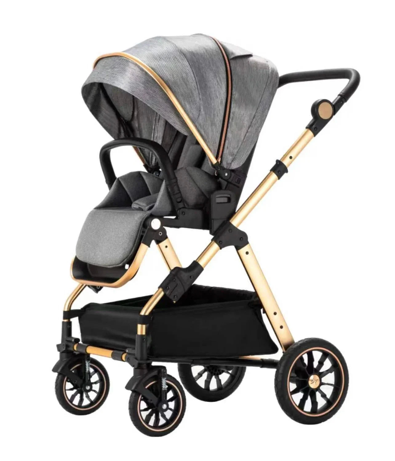 High-fit Baby Stroller Can Sit and Lie in Both Directions to Implement One-Click Folding High-View Children's BB Stroller GlowCart