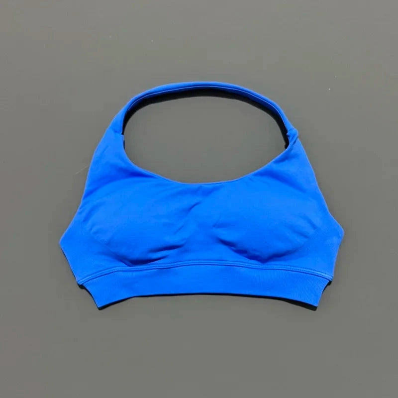 HISTELLO Impact Sports Bra Women Seamless Halter Clothes Push-up Vest Brassiere Gym Top Backless Yoga Workout Running Underwear GlowCart