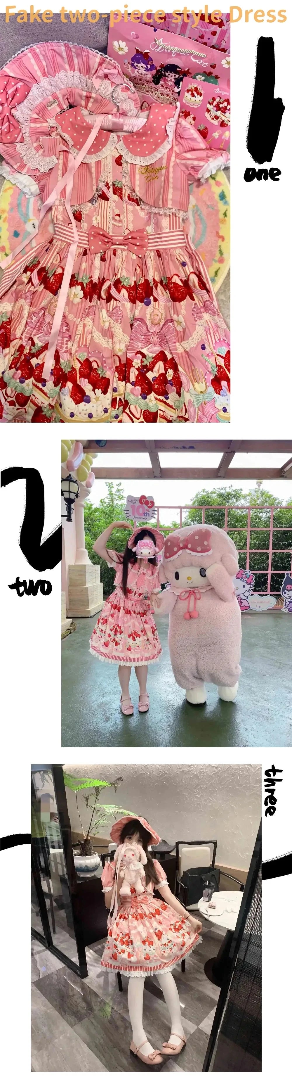 MAGOGO Victorian Sweet Lolita Jsk Dress Cute Striped GlowCart