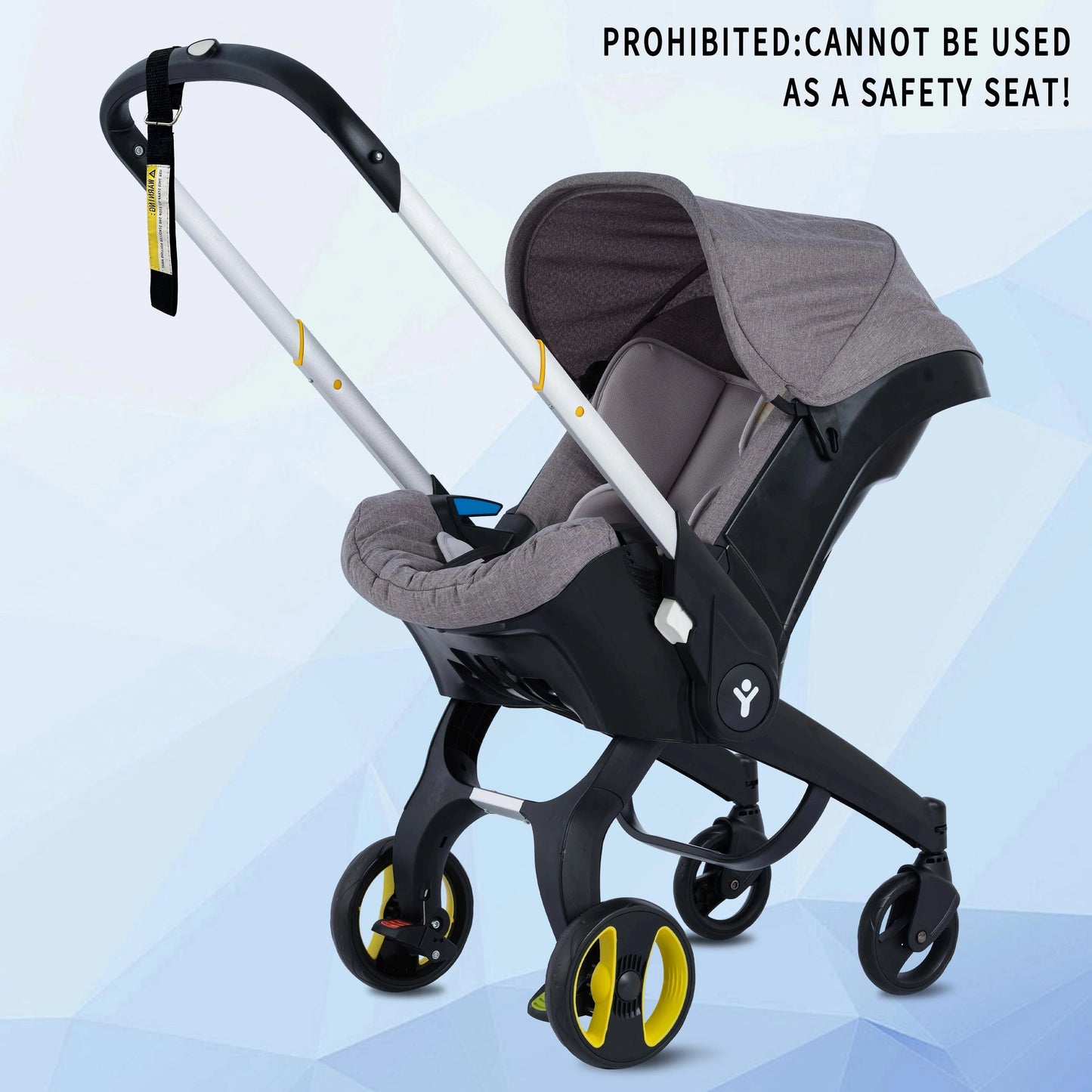 Foldable baby stroller, metal frame, adjustable handle direction, with sunshade, very suitable for outdoor shopping GlowCart
