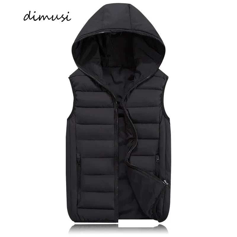 DIMUSI Mens Jacket Sleeveless Vest Winter Fashion Male GlowCart