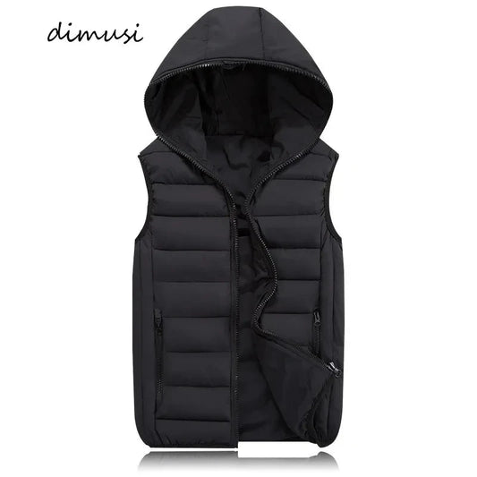 DIMUSI Mens Jacket Sleeveless Vest Winter Fashion Male GlowCart
