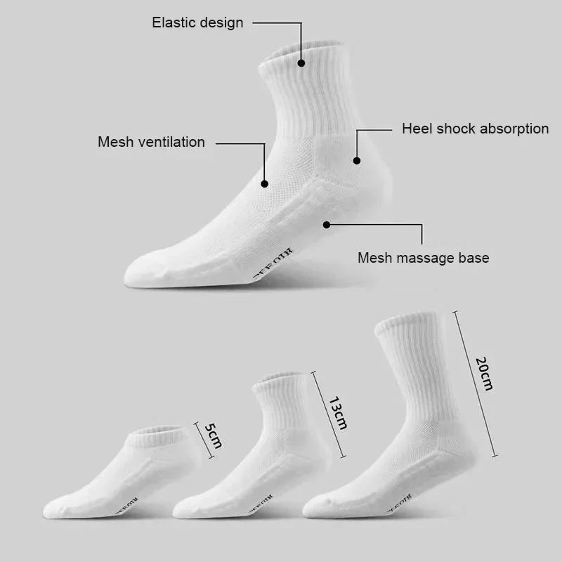 1pc 4pcs 5pcs 10pcs Socks Men's Cotton Spring Towel Bottom with Velvet Mid-tube White Stockings Thickened Sports Basketball Sock GlowCart